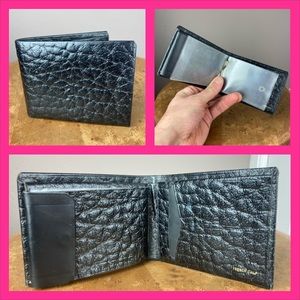 Vintage Calfskin Wallet with Clear Photo/Card Sleeves